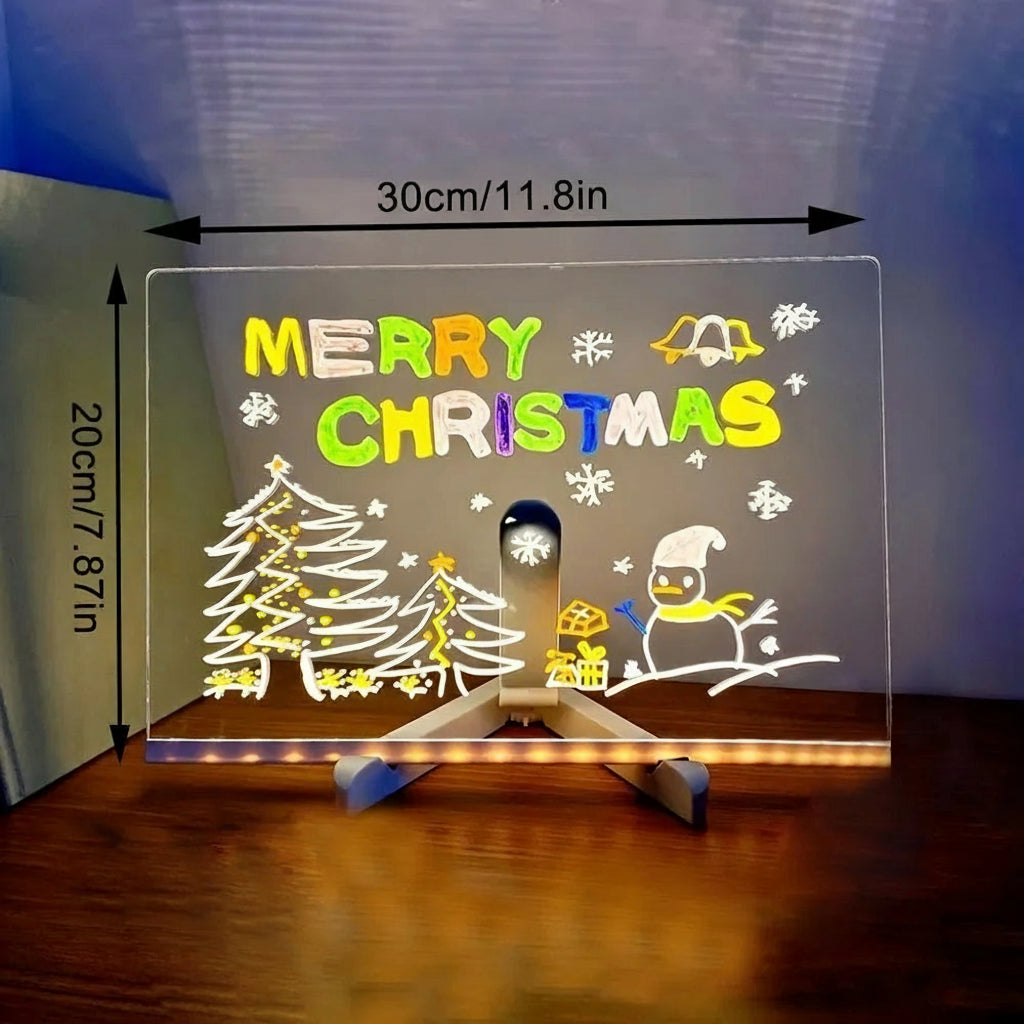 GlowBoard™ – Tableau LED Lumineux Réutilisable pour Dessiner, Écrire et Décorer