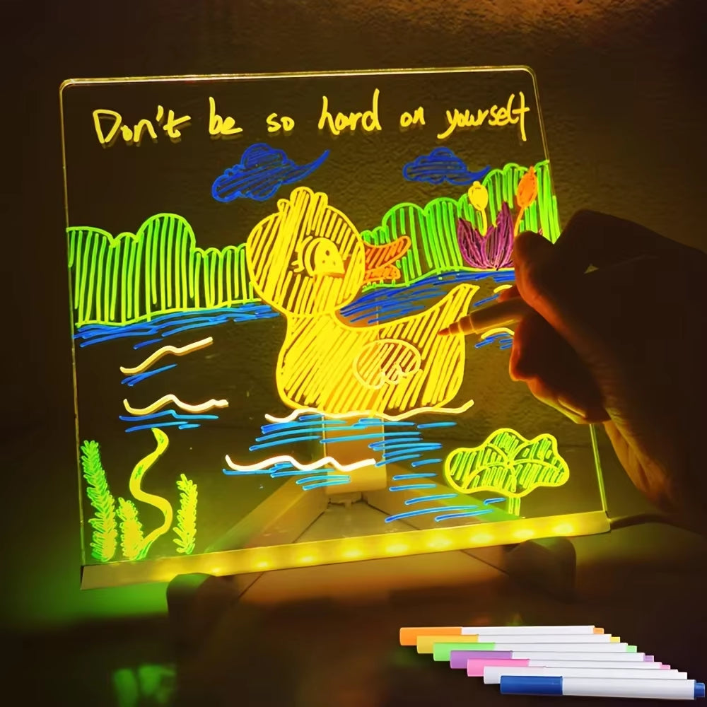 Lumina™ – Tableau LED Lumineux Réutilisable pour Dessiner, Écrire et Décorer